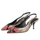 Dolce & Gabbana Multicolor Leather Heels Slingback Shoes