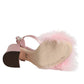 Dolce & Gabbana Pink Crystal Fur Embellished Sandals Shoes