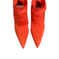 Dolce & Gabbana Orange DG Logo Heels Ankle Boots Shoes