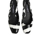 Dolce & Gabbana Black White Stripe Heels Slingback Shoes