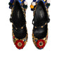 Dolce & Gabbana Black Gold Embellished MARY JANES Pumps  Shoes