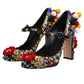 Dolce & Gabbana Black Gold Embellished MARY JANES Pumps  Shoes