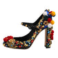 Dolce & Gabbana Black Gold Embellished MARY JANES Pumps  Shoes