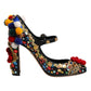 Dolce & Gabbana Black Gold Embellished MARY JANES Pumps  Shoes