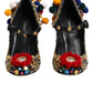 Dolce & Gabbana Black Gold Embellished MARY JANES Pumps  Shoes