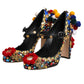 Dolce & Gabbana Black Gold Embellished MARY JANES Pumps  Shoes