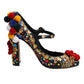 Dolce & Gabbana Black Gold Embellished MARY JANES Pumps  Shoes