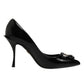 Dolce & Gabbana Black Bag Embellished Heels Pumps Shoes
