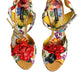 Dolce & Gabbana Multicolor Floral Crystal Embellished Sandals Shoes