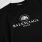 Balenciaga Black Cotton Logo Print Crew Neck Short Sleeves T-shirt Mens T-Shirt