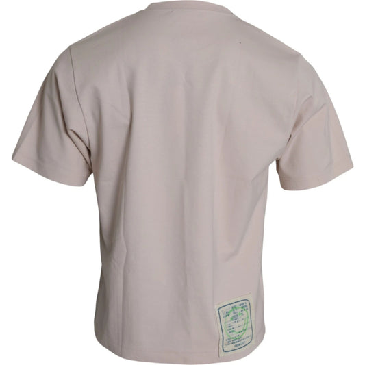 Dolce & Gabbana Beige Cosmic Love Cotton Crew Neck T-shirt Mens T-Shirt