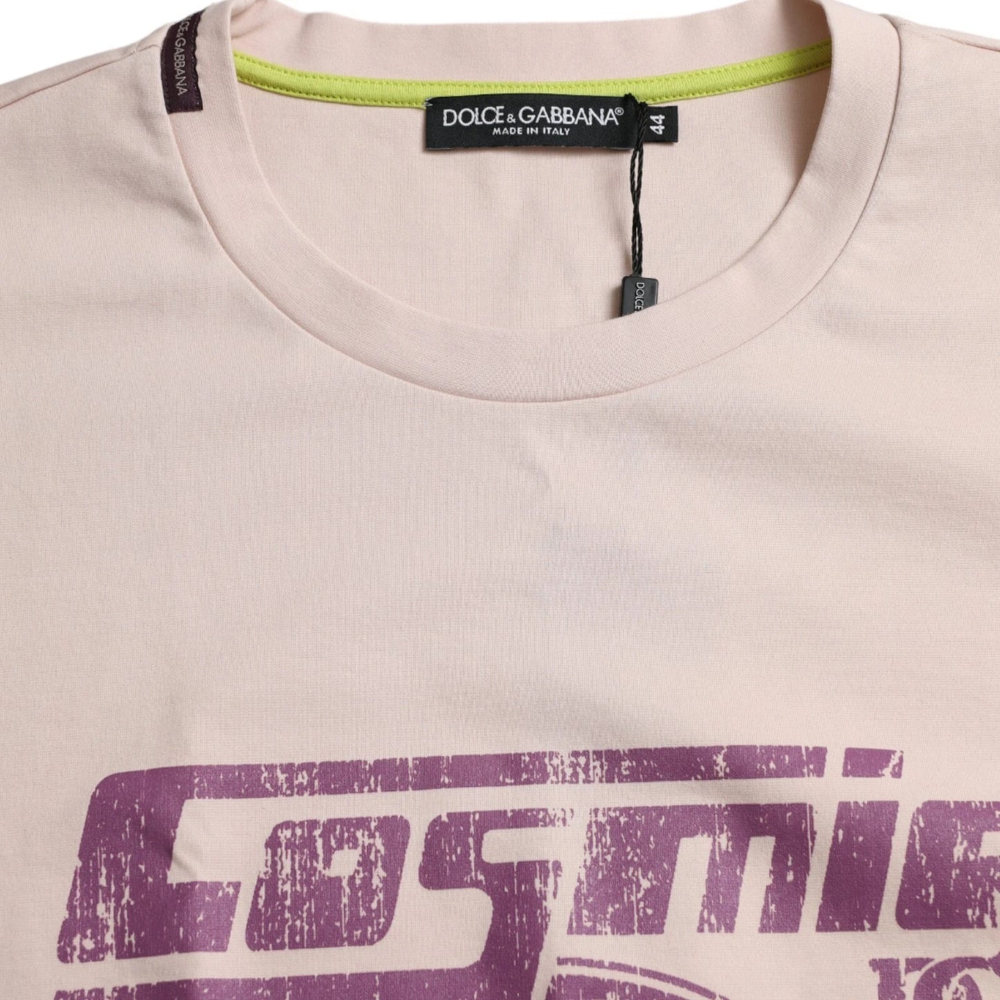 Dolce & Gabbana Beige Cosmic Love Cotton Crew Neck T-shirt Mens T-Shirt