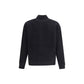 Laneus Black Merino Wool Bomber