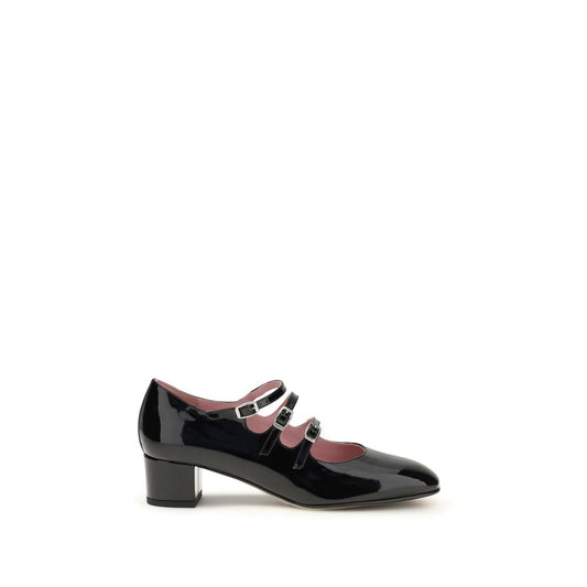 Carel Paris Gold Calf Leather Bos Taurus Mid Heel Pumps