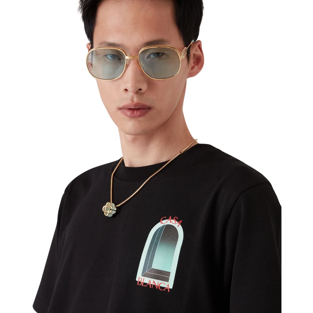 Casablanca Black Cotton T-Shirt Mens T-Shirt