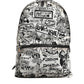 Dolce & Gabbana Black White Graffiti Print School Backpack Men Borse Bag Mens Backpack