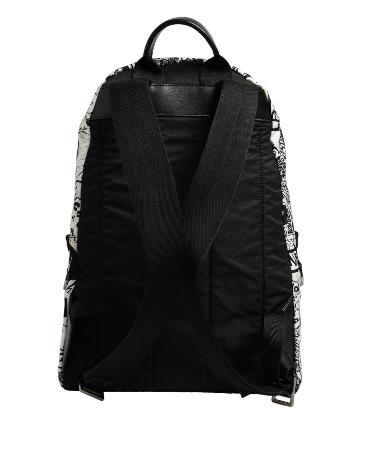 Dolce & Gabbana Black White Graffiti Print School Backpack Men Borse Bag Mens Backpack