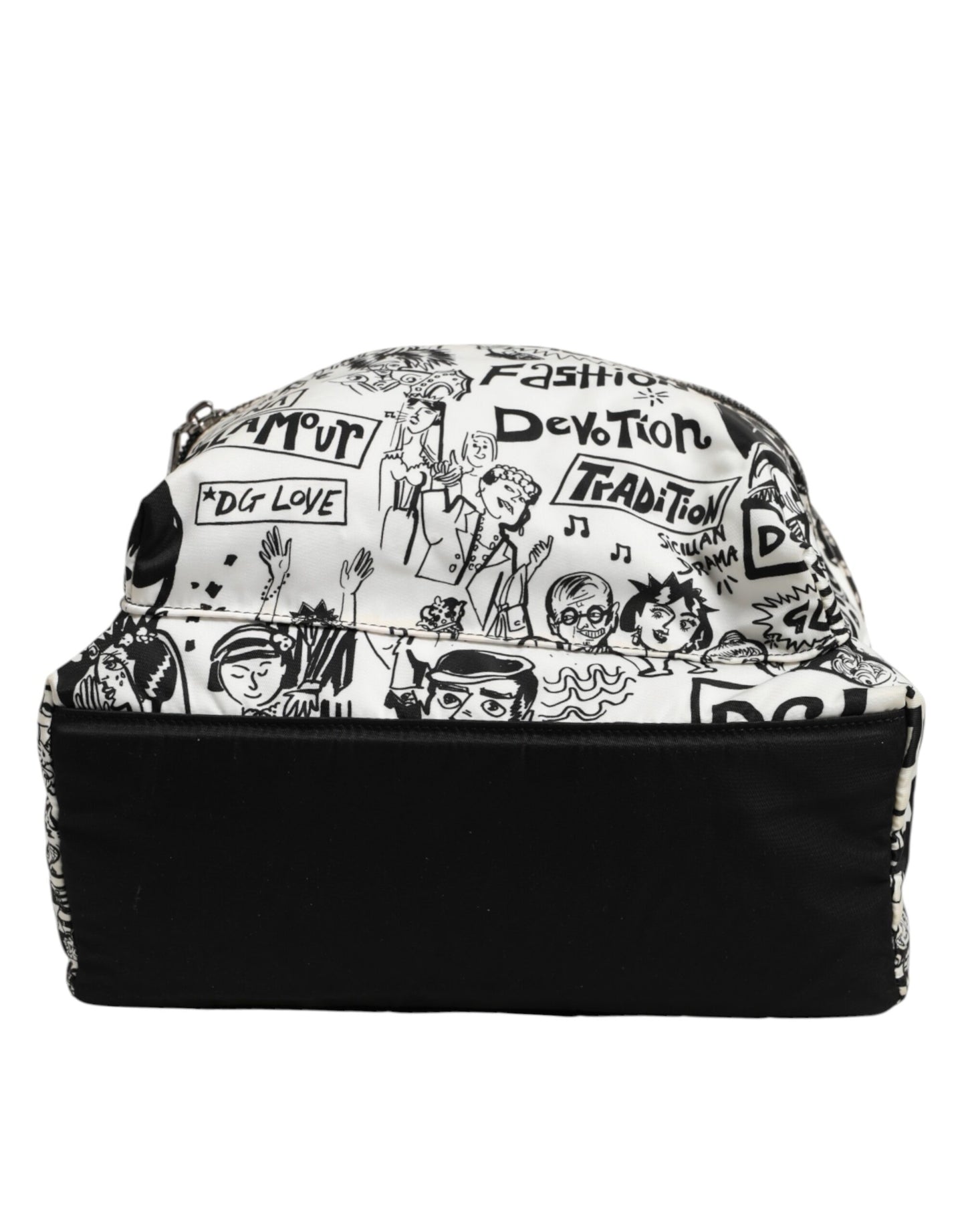 Dolce & Gabbana Black White Graffiti Print School Backpack Men Borse Bag Mens Backpack