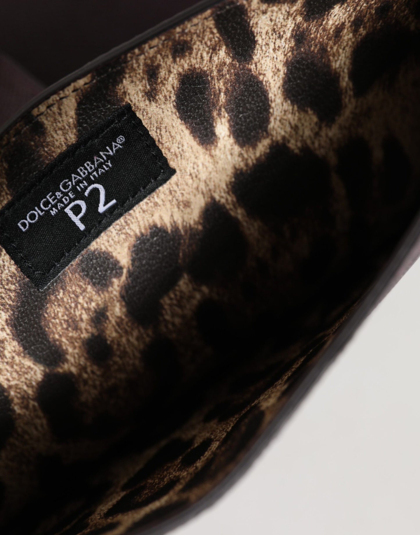 Dolce & Gabbana Dark Brown Leather Logo Plaque Cover Sleeve Tablet Case Mens Clutch Bag