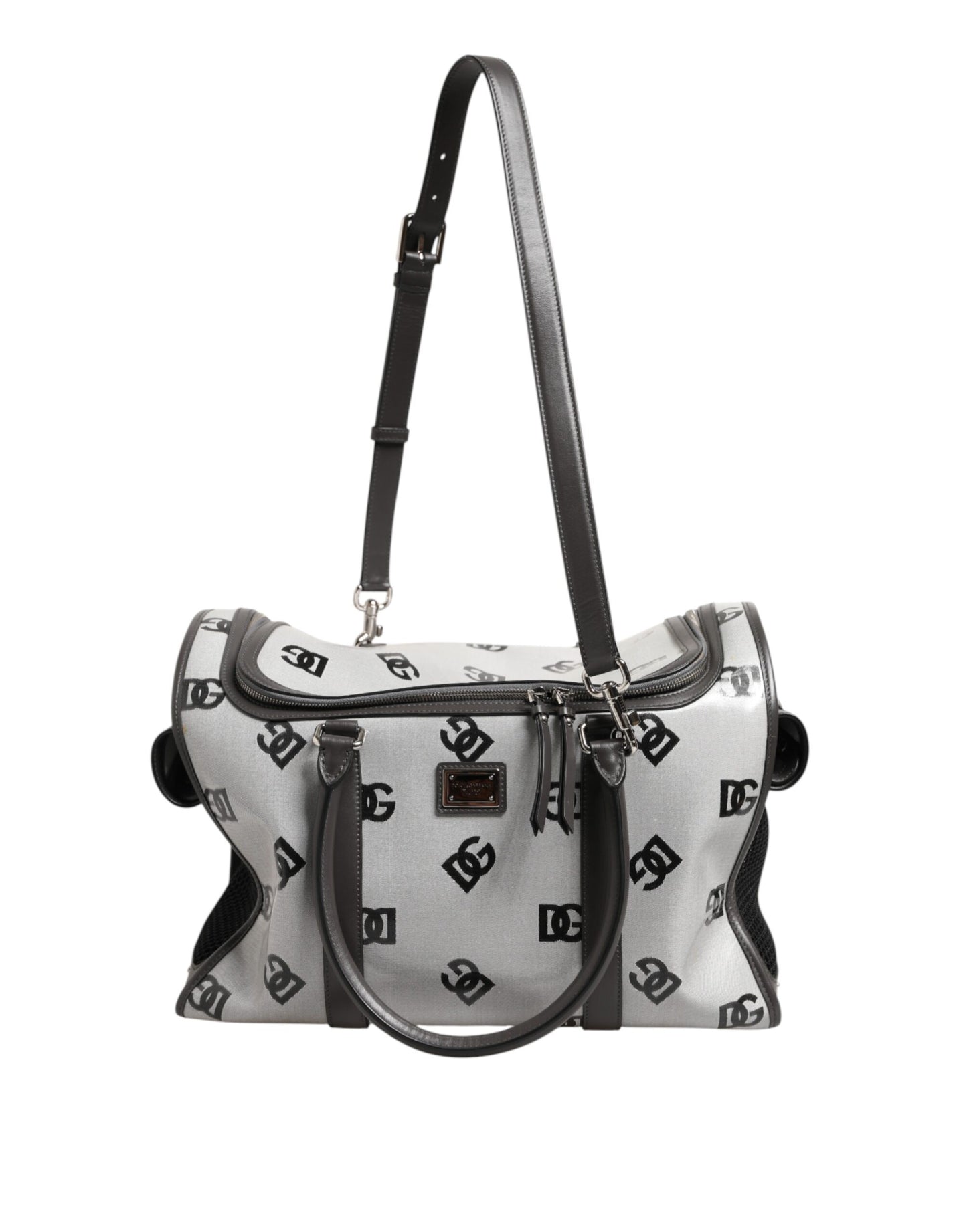 Dolce & Gabbana White DG Logo Pet Carrier Logo Plaque Top Handle Bag Womens Shoulder Bag
