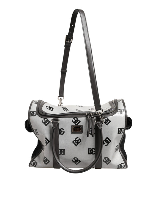 Dolce & Gabbana White DG Logo Pet Carrier Logo Plaque Top Handle Bag Womens Shoulder Bag