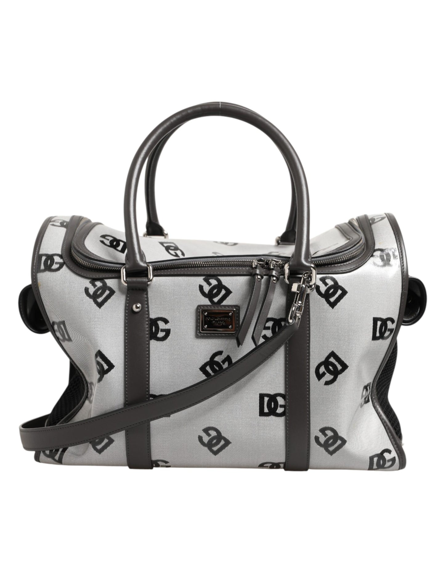 Dolce & Gabbana White DG Logo Pet Carrier Logo Plaque Top Handle Bag Womens Shoulder Bag