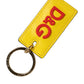 Dolce & Gabbana Yellow Calf Leather Logo Metal Ring Men Keychain Keyring