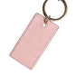Dolce & Gabbana Pink Calf Leather DG Logo Metal Ring Keychain Keyring