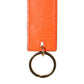 Dolce & Gabbana Orange Calf Leather Logo Metal Ring Keychain Keyring
