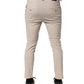 Daniele Alessandrini Beige Cotton Stretch Slim Fit Denim Jeans