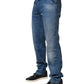 Verri Blue Washed Cotton Regular Fit Men Denim Trouser Jeans