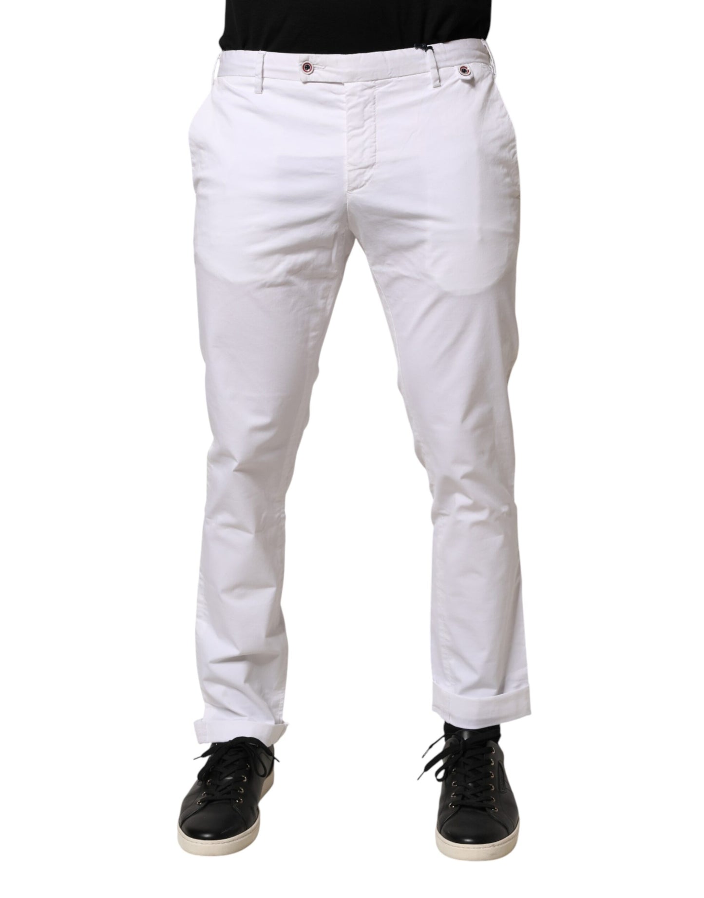 AT.P.CO White Cotton Skinny Fit Mid Waist Denim Trouser Jeans