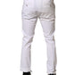 AT.P.CO White Cotton Skinny Fit Mid Waist Denim Trouser Jeans