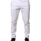 AGLINI White Skinny Fit Mid Waist Men Chino Trouser Pants