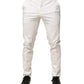 Domenico Tagliente White Tapered Dress Formal Trouser Pants