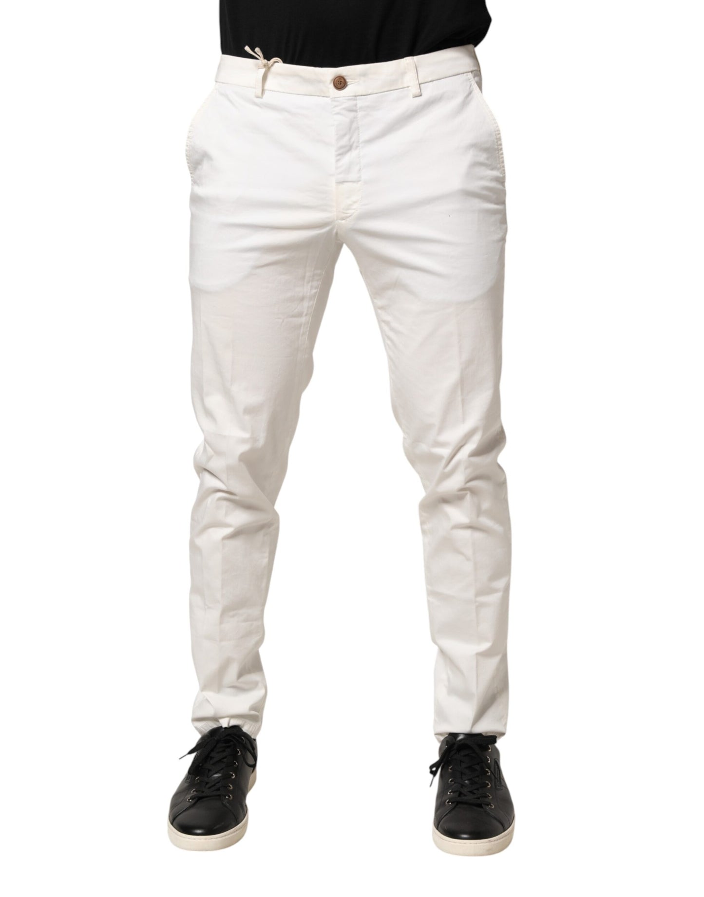 Domenico Tagliente White Tapered Dress Formal Trouser Pants
