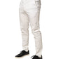 Domenico Tagliente White Tapered Dress Formal Trouser Pants