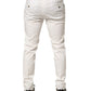 Domenico Tagliente White Tapered Dress Formal Trouser Pants