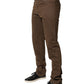 Exte Brown Straight Cut Mid Waist Chino Men Trouser Pants