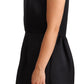 Cédric Charlier Black Sleeveless Pleated Aline Knee Length Dress