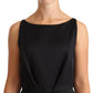 Cédric Charlier Black Sleeveless Pleated Aline Knee Length Dress