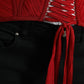 Dolce & Gabbana Red Silk Belt Waist Lace Up Strap Corset