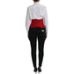 Dolce & Gabbana Red Silk Belt Waist Lace Up Strap Corset