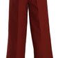 Jucca Red High Waist Cropped Flared Dress Formal Trouser Pants