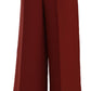 Jucca Red High Waist Cropped Flared Dress Formal Trouser Pants