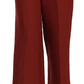 Jucca Red High Waist Cropped Flared Dress Formal Trouser Pants