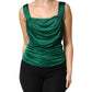 Dolce & Gabbana Green Viscose Drape Jersey Organzine Tank Top