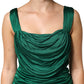 Dolce & Gabbana Green Viscose Drape Jersey Organzine Tank Top