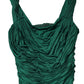 Dolce & Gabbana Green Viscose Drape Jersey Organzine Tank Top