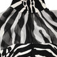 Dolce & Gabbana Zebra Print Chiffon Paneled Crop Blouse Top